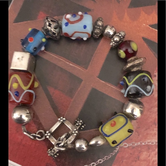 Silpada Sterling Silver Art Glass Beads Bracelet - Picture 2 of 5